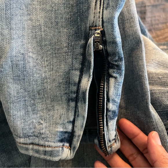 Pistola Denim Mid Rise Slim Fit Distressed Jeans Size 31 Medium Wash Inseam 26” - Picture 2 of 10